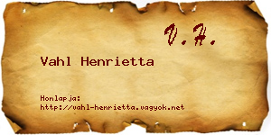 Vahl Henrietta névjegykártya