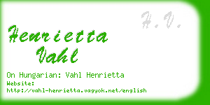 henrietta vahl business card